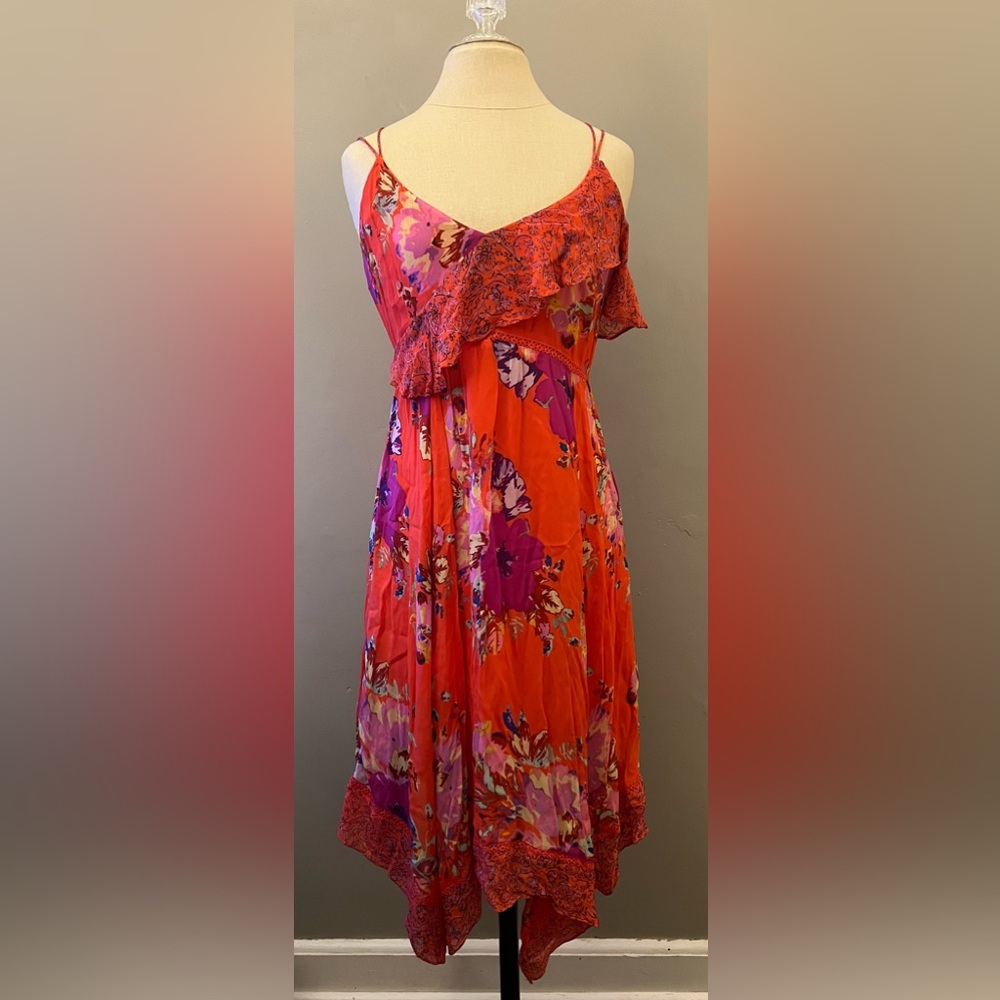 Anthropologie Maeve Grecia Ruffle Dress Floral Size 2